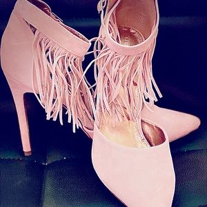 Pink suede pumps size 10